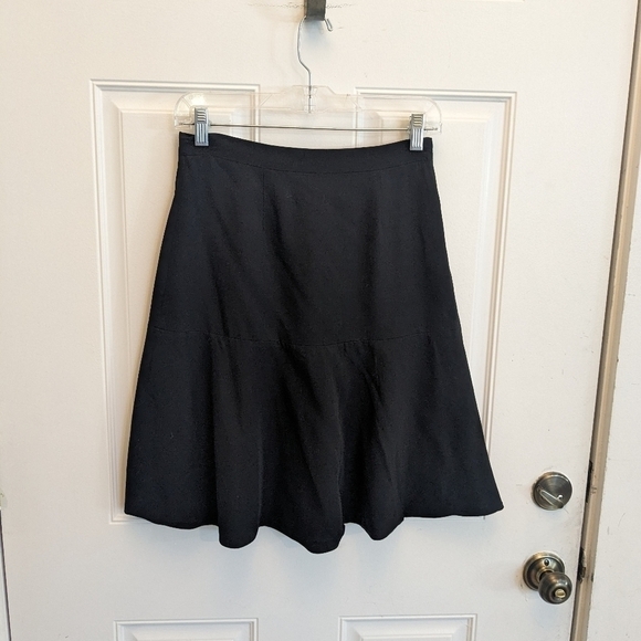 L'agence Black Wool/Viscose Flounce Skirt - Picture 1 of 5